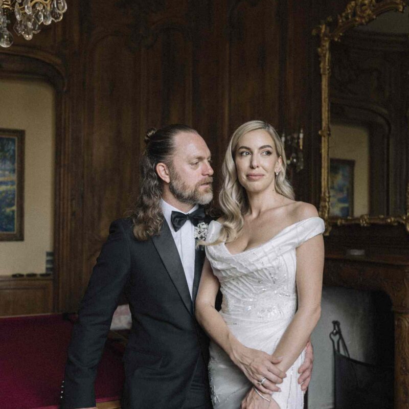 Designer Katherine Tash at her wedding in Province