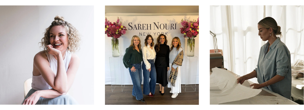 5:58 PMClaude responded: Bridal designer Rebecca Schoneveld smiling in her studio, the La Mariée Boutique team with designer Sareh Nouri at her New York showroom, and designer Katherin…Bridal designer Rebecca Schoneveld smiling in her studio, the La Mariée Boutique team with designer Sareh Nouri at her New York showroom, and designer Katherine Tash working with bridal fabric at her atelier