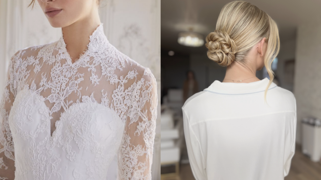 wedding hairstyles by neckline bridal hair ideas - High Neck