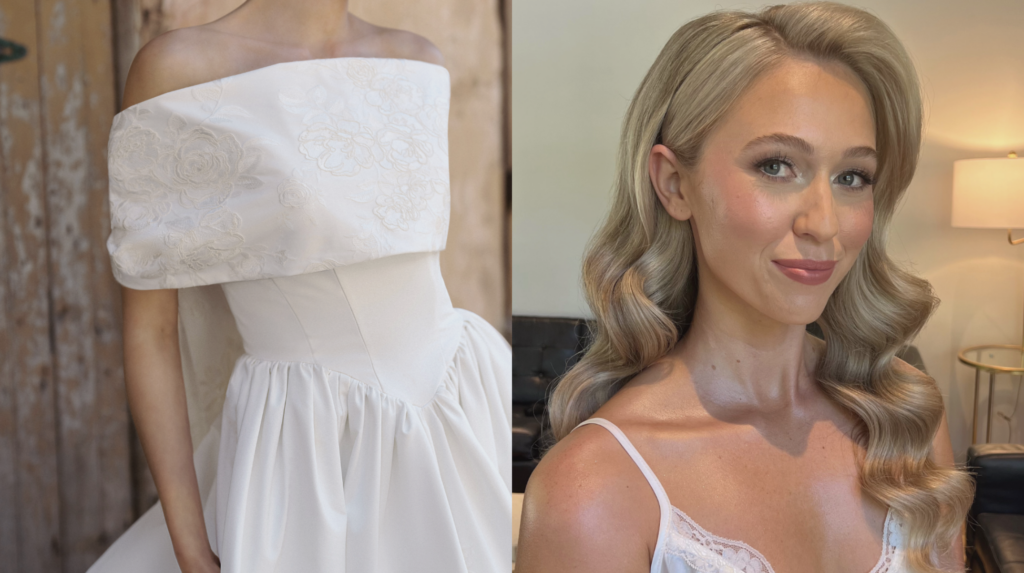 wedding hairstyles by neckline bridal hair ideas - Off-the-Shoulder Neckline
