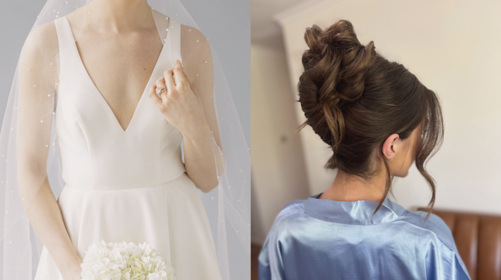 wedding hairstyles by neckline bridal hair ideas - V-Neck
