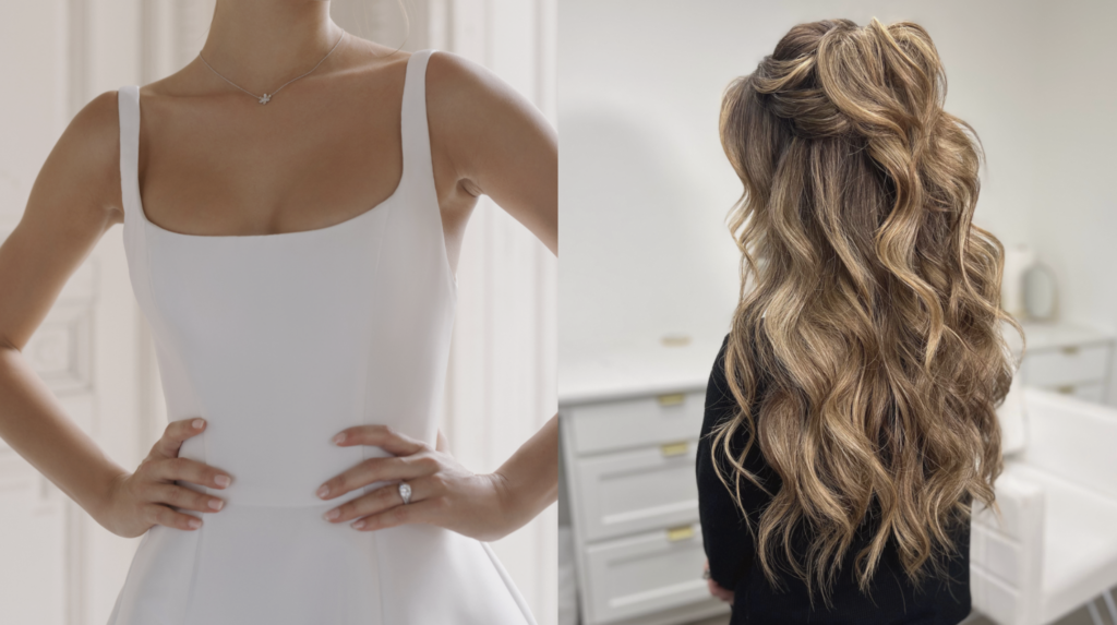 wedding hairstyles by neckline bridal hair ideas - square neck