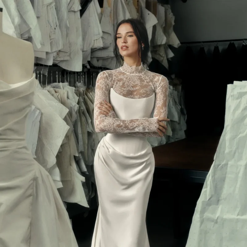 Long sleeve wedding dress