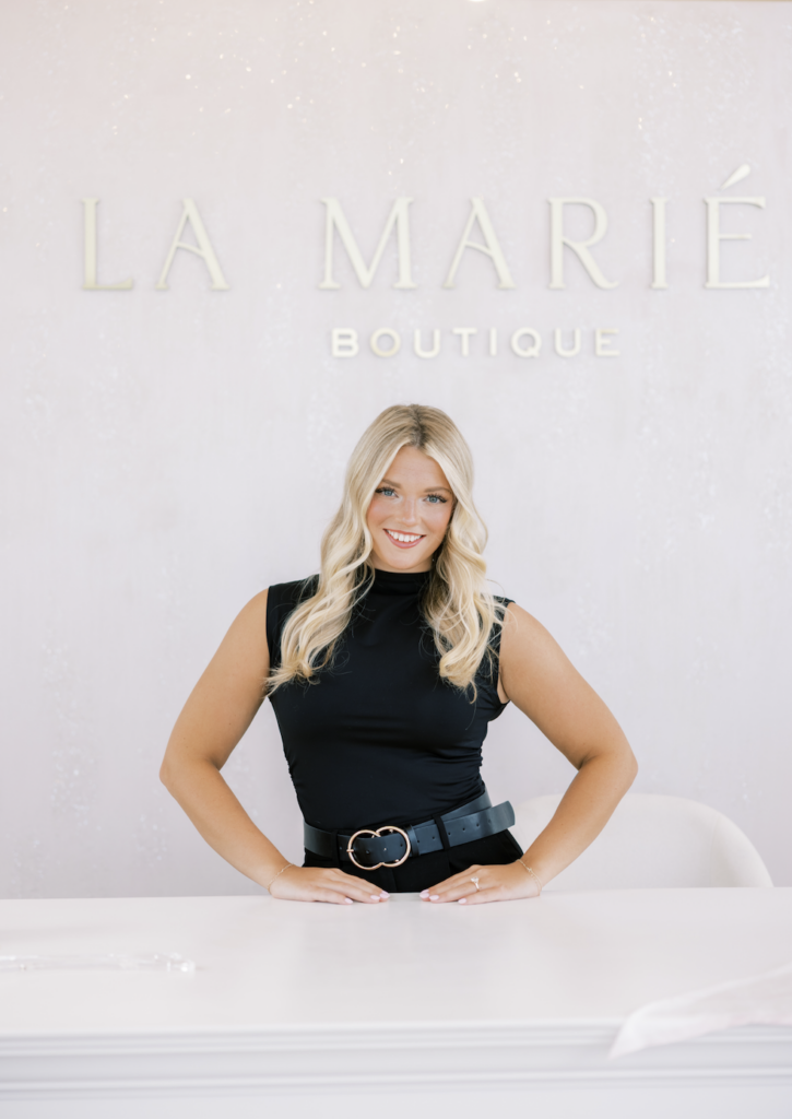 Bridal stylist, Kamryn, at La Mariée Boutique in Tulsa